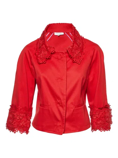Pre-owned Carolina Herrera Vintage Lace-detailing Jacket