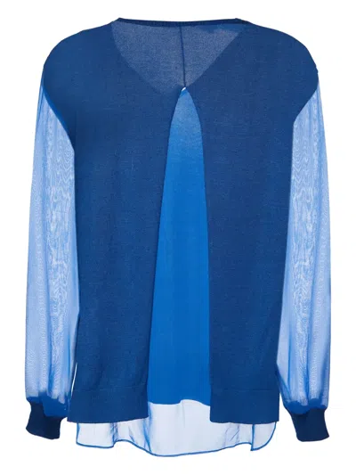 Pre-owned Versace Sheer-sleeve Sweater