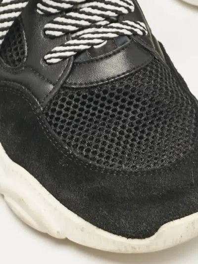Pre-owned Moschino Leather Sneakers In Black