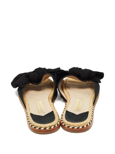 Pre-owned Paloma Barceló 2024 Bow Suede Sandals In Black