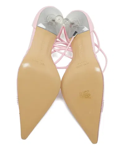 Pre-owned Mach&mach 100mm Pointed-toe Crystal-embellishment Pumps In Pink