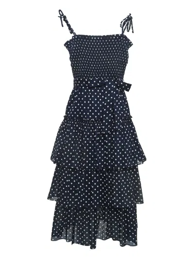 Pre-owned Tory Burch 2023 Tiered Polka-dot Midi Dress