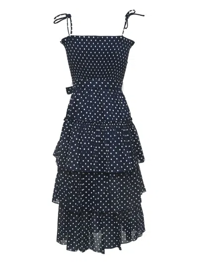 Pre-owned Tory Burch 2023 Tiered Polka-dot Midi Dress