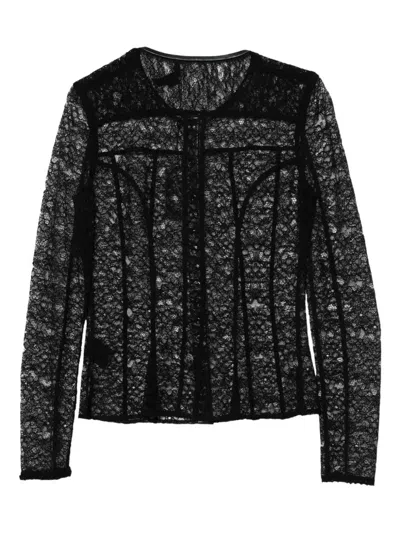 Pre-owned Alexander Wang Leather-trim Lace T-shirt