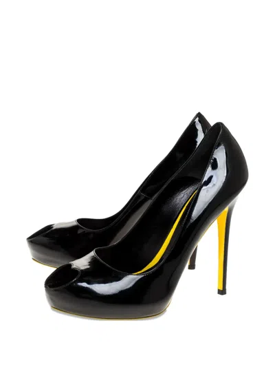 Pre-owned Alexander Mcqueen 125mm Patent-leather Pumps In Black