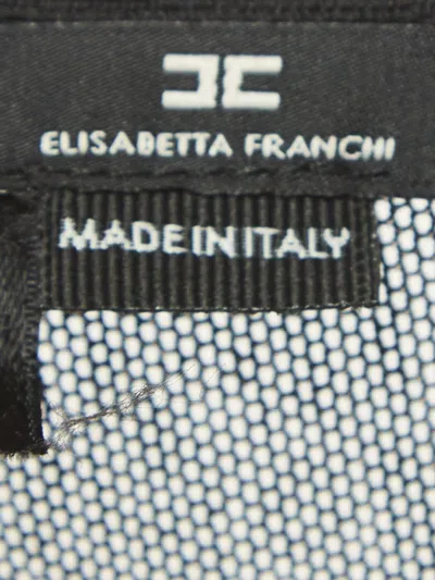 Pre-owned Elisabetta Franchi Mesh Ruched Dress In Black