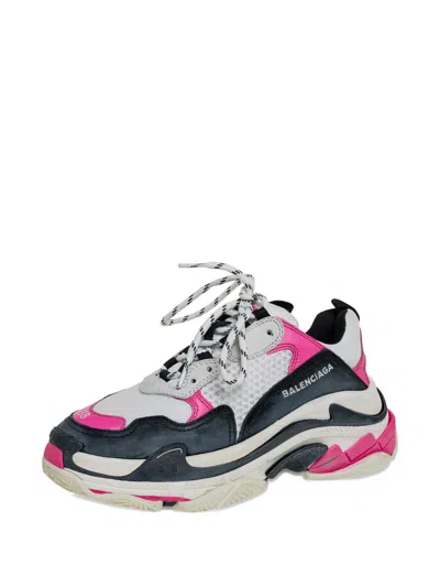 Pre-owned Balenciaga The Triple S Sneakers In White