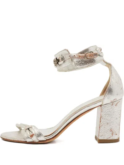 Pre-owned Alexander Mcqueen 60mm Leather Ankle-strap Sandals In Gray