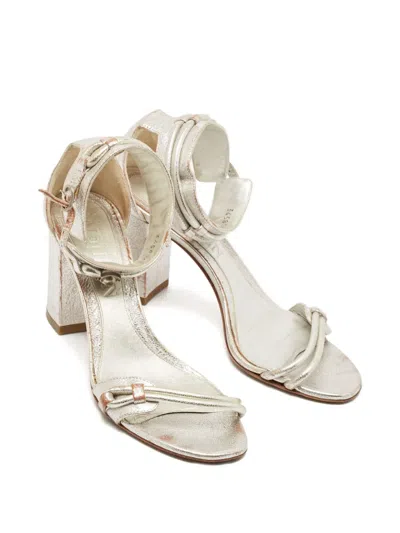 Pre-owned Alexander Mcqueen 60mm Leather Ankle-strap Sandals In Gray
