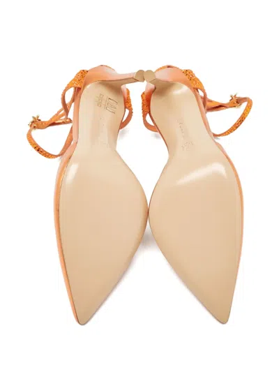 Pre-owned Gianvito Rossi  110mm Pointed Toe Crystal Strap Sandals