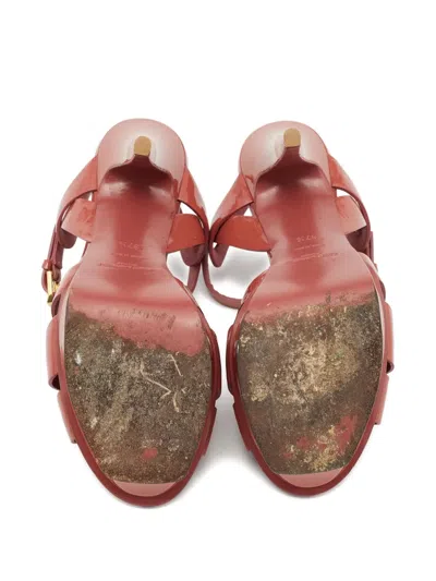 Pre-owned Saint Laurent Tribute Heeled Sandals In Pink