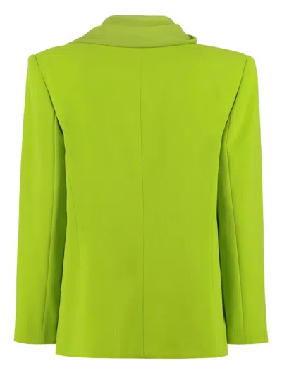 Clips Lapel-collar Scarf-detail Blazer In Green