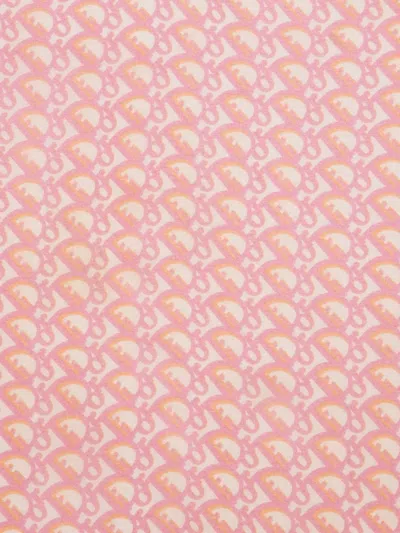 Pre-owned Dior Signature Oblique Monogram Pattern Silk Scarf