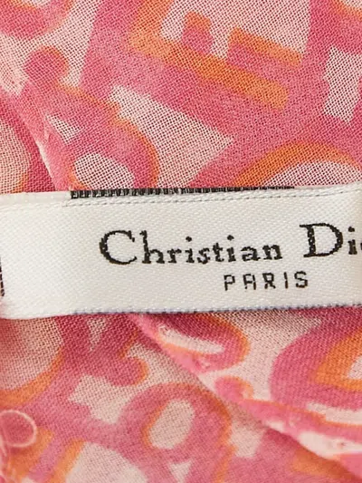 Pre-owned Dior Signature Oblique Monogram Pattern Silk Scarf