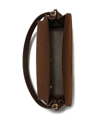 Tory Burch Lee Radziwill Suede Large Shoulder Bag In Brown