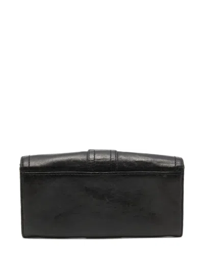 Pre-owned Givenchy Leather Buckle Wallet In Green