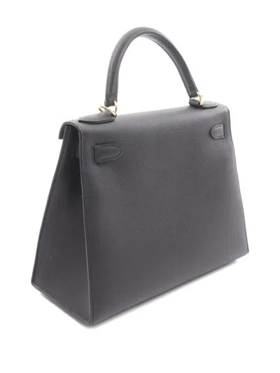 Pre-owned Hermes 2024 Kelly 28 Handbag In Black