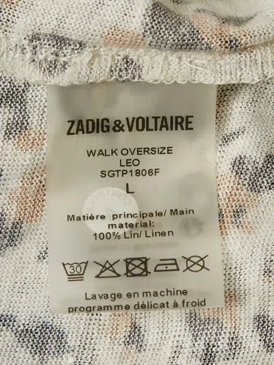 Pre-owned Zadig & Voltaire Leopard-print Linen T-shirt