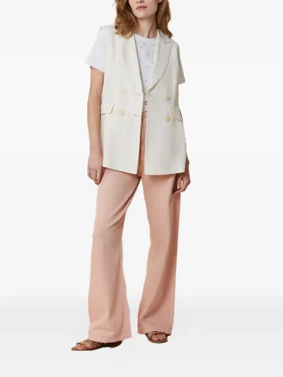 Pennyblack Double-breasted Sleeveless Vest In Neutral