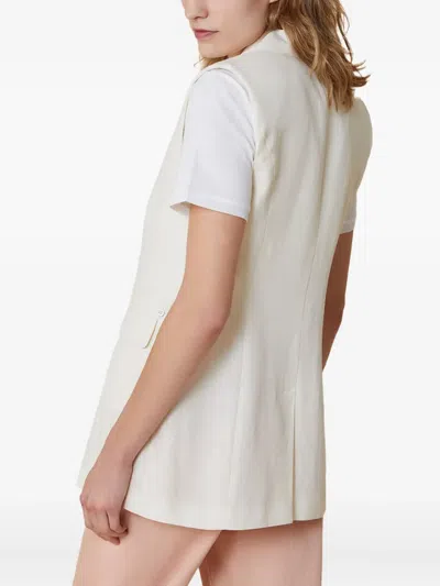 Pennyblack Double-breasted Sleeveless Vest In Neutral