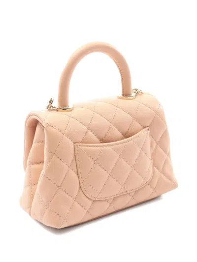 Pre-owned Chanel 2021 Coco Handle Xxs Tote Bag In Neutral