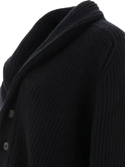 Begg X Co Ribbed Shawl-collar Cardigan In Black