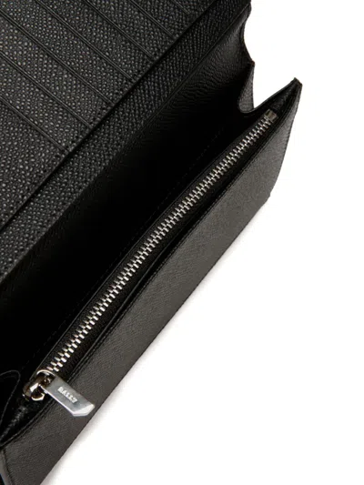 Bally Embossed Leather Wallet In Black