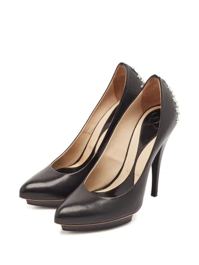 Pre-owned Alexander Mcqueen 125mm Studded Pumps In Black