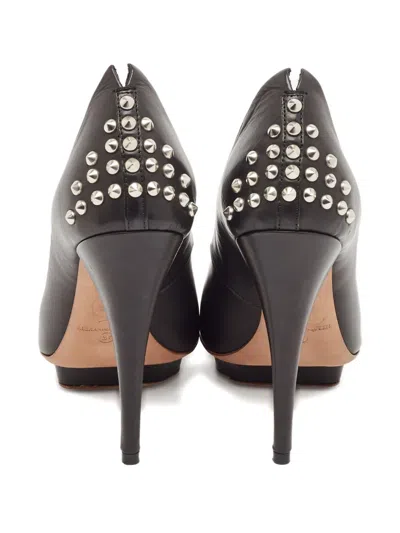 Pre-owned Alexander Mcqueen 125mm Studded Pumps In Black