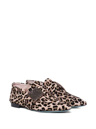 Fratelli Russo Leopard-print Embellished Loafers In Brown