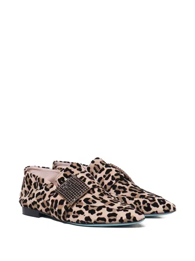 Fratelli Russo Leopard-print Embellished Loafers In Brown