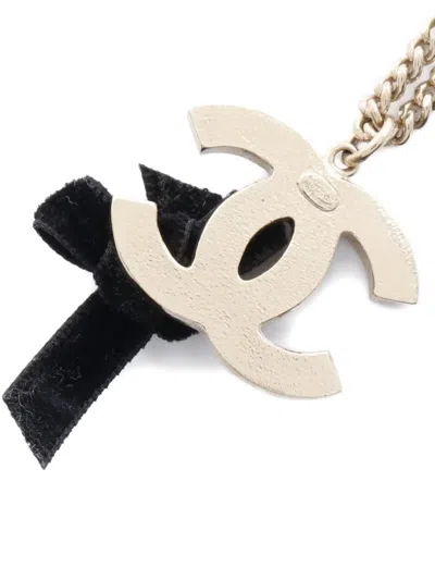 Pre-owned Chanel 1986~1988 Coco Mark Ribbon Necklace