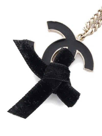 Pre-owned Chanel 1986~1988 Coco Mark Ribbon Necklace