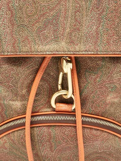 Pre-owned Etro Paisley-jacquard Leather Backpack
