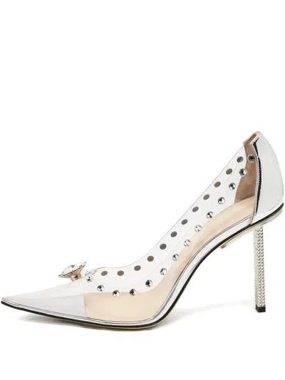 Pre-owned Mach&mach 100mm  Crystal-embellished Pumps In Neutral