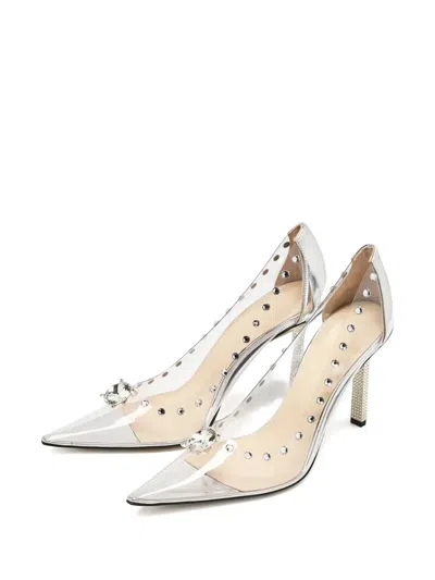 Pre-owned Mach&mach 100mm  Crystal-embellished Pumps In Neutral