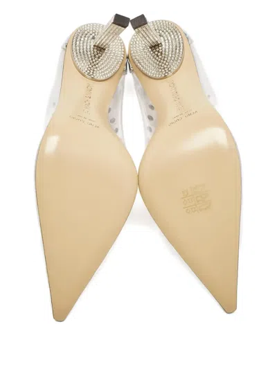 Pre-owned Mach&mach 100mm  Crystal-embellished Pumps In Neutral