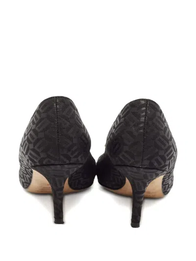 Pre-owned Dolce & Gabbana 65mm Crystal-embellished Monogram Pumps In Black