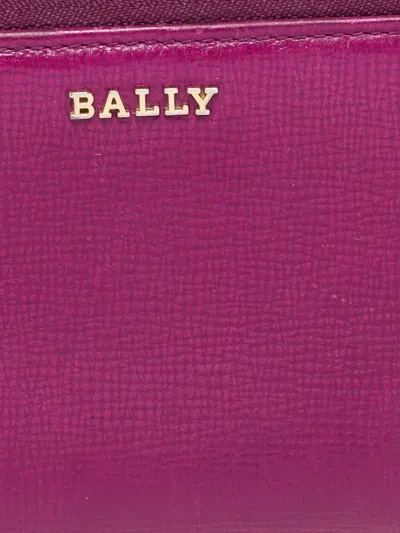 Pre-owned Bally Vintage  Leather Zipper Wallet In Pink