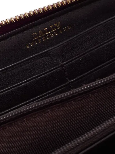 Pre-owned Bally Vintage  Leather Zipper Wallet In Pink