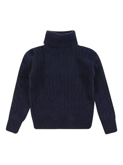 Polo Ralph Lauren Cable-knit Turtleneck Sweater In Blue