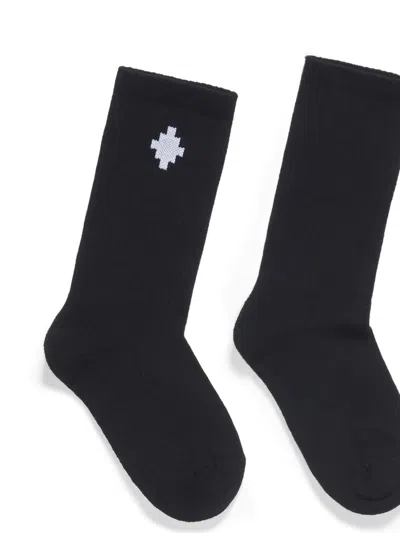 Marcelo Burlon County Of Milan Cross-embroidered Mid-length Socks In Blue