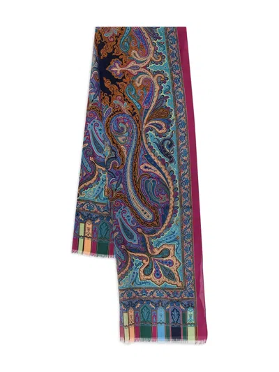 Etro Paisley-patterned Silk Scarf In Multi