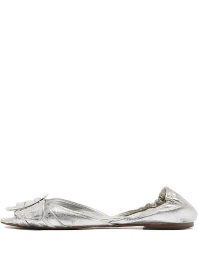 Pre-owned Roger Vivier Vintage 2024 Buckle Leather Flats
