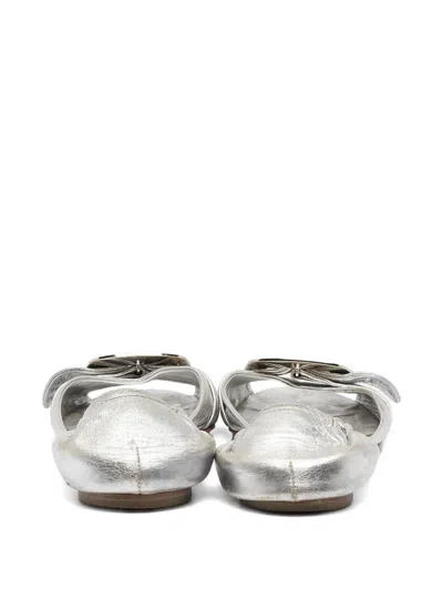 Pre-owned Roger Vivier Vintage 2024 Buckle Leather Flats