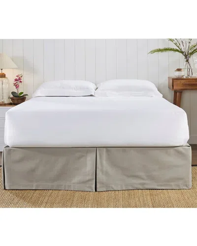 Orchids Lux Home Pavillion Box Pleat Bed Skirt - Ellie Gray In Neutral