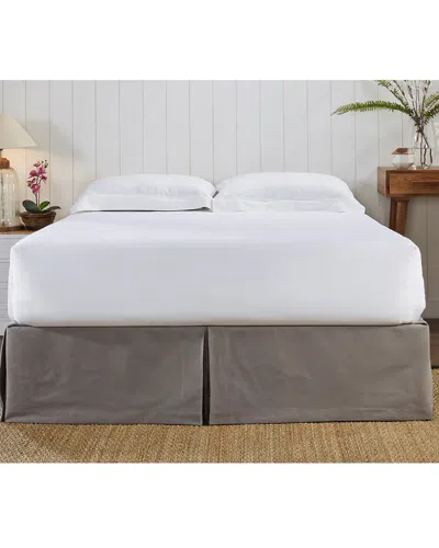 Orchids Lux Home Pavillion Box Pleat Bed Skirt - Slate In Neutral