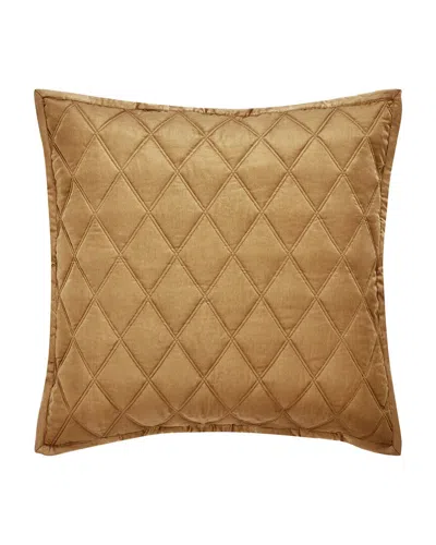 Orchids Lux Home Avalon Coverlet Euro Sham - Caramel In Brown