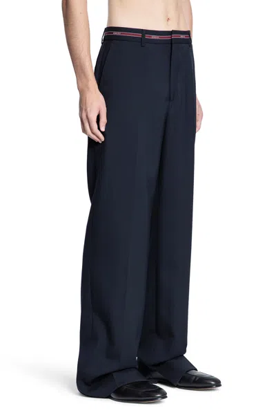 Gucci Selvedge Wool Trousers In Black