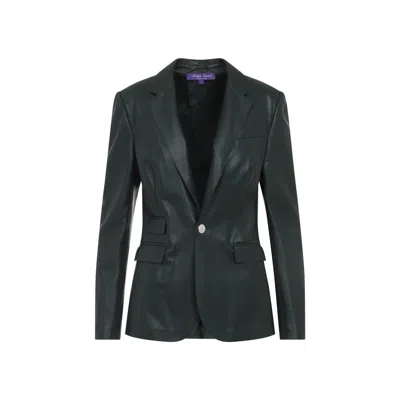 Ralph Lauren Parker Blazer Lamb Leather Jacket In Green